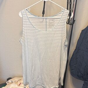 Terra & Sky Light Blue and White Striped Tank Top